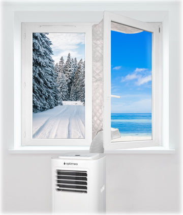 Kit calfeutrage porte fenêtre pour climatiseur mobile isolant – Optimea – KIT-FEN-4MISO
